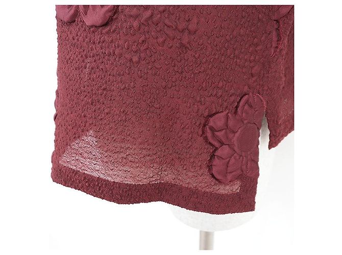 Top de mezcla de lana jacquard con motivos florales Fendi Roja - vista 14