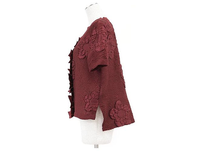 Top de mezcla de lana jacquard con motivos florales Fendi Roja - vista 6