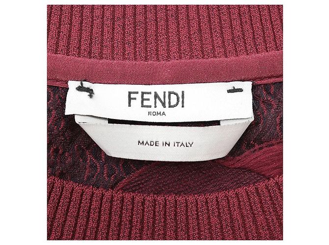 Top de mezcla de lana jacquard con motivos florales Fendi Roja - vista 8