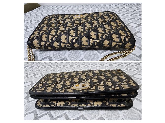 Borsa Christian Dior Diorissimo Trotter Beige/Nero - vista 4