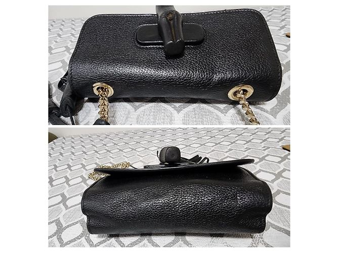 Gucci Miss Bamboo Borsa a Tracolla Piccola in Pelle Nera Nero - vista 4