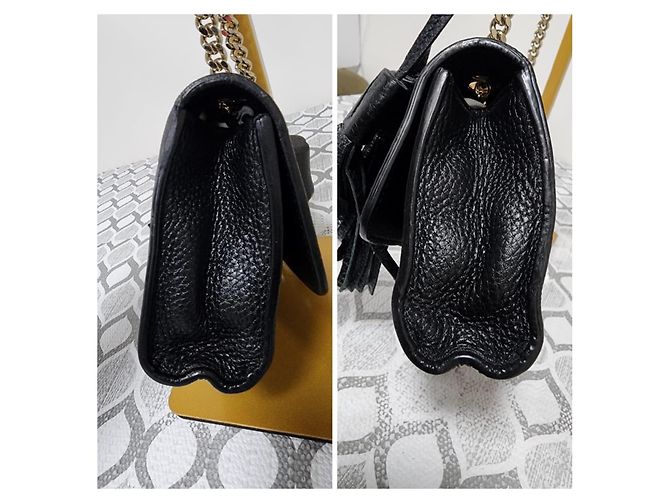 Gucci Miss Bamboo Borsa a Tracolla Piccola in Pelle Nera Nero - vista 5