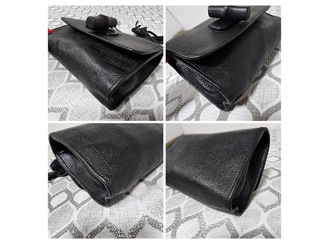 Gucci Miss Bamboo Borsa a Tracolla Piccola in Pelle Nera Nero - vista 6