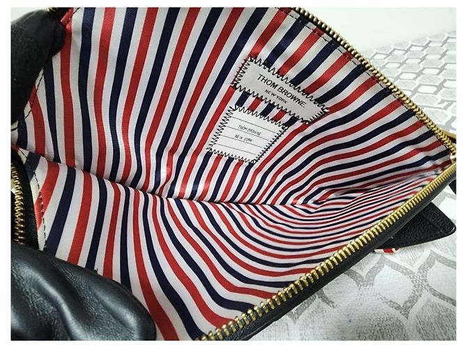 Thom Browne Clutch Trigger Reef Fish in Pelle - Nero - vista 10