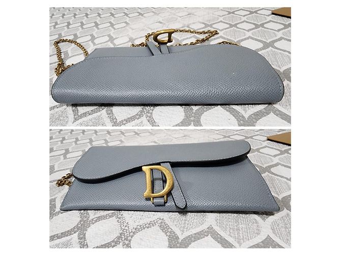Christian Dior Nano Saddle Chain Pouch Blu - vista 6