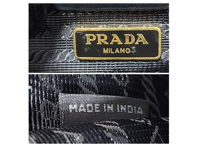 Prada Borsa a spalla Saffiano in pelle nera Nero - vista 2