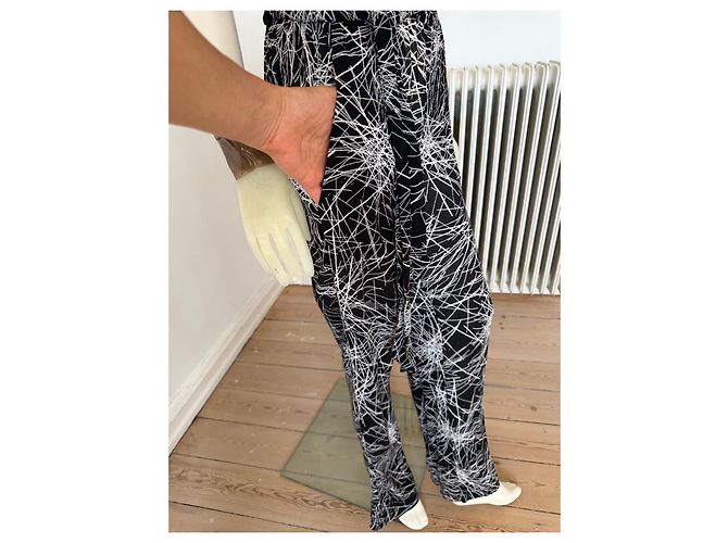 Diane von Furstenberg Tuta DVF Adele Nero Bianco - vista 7