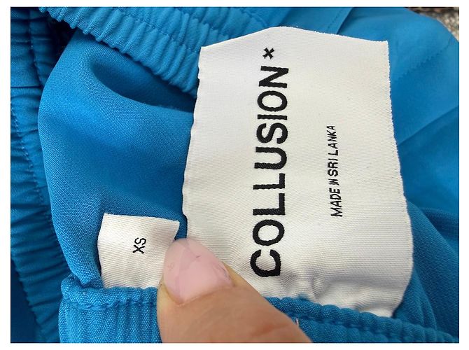 Autre Marque Collusion weite blaue Hose aus Polyestermischung - Ansicht 3