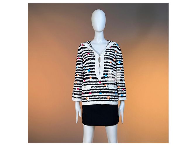 CHANEL Seidenpullover Maritime CC Motive Runway 2024/2025 Mehrfarben - Ansicht 3