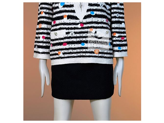 CHANEL Seidenpullover Maritime CC Motive Runway 2024/2025 Mehrfarben - Ansicht 7