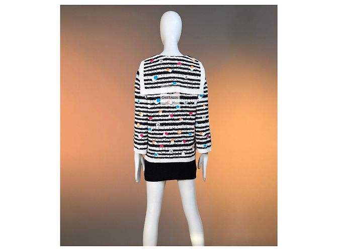 CHANEL Seidenpullover Maritime CC Motive Runway 2024/2025 Mehrfarben - Ansicht 8