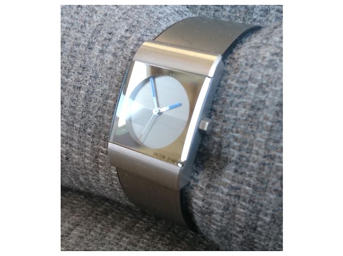 Autre Marque Jacob Jensen by Max René Titan Quarzarmbanduhr Grau Silber Hardware - Ansicht 11