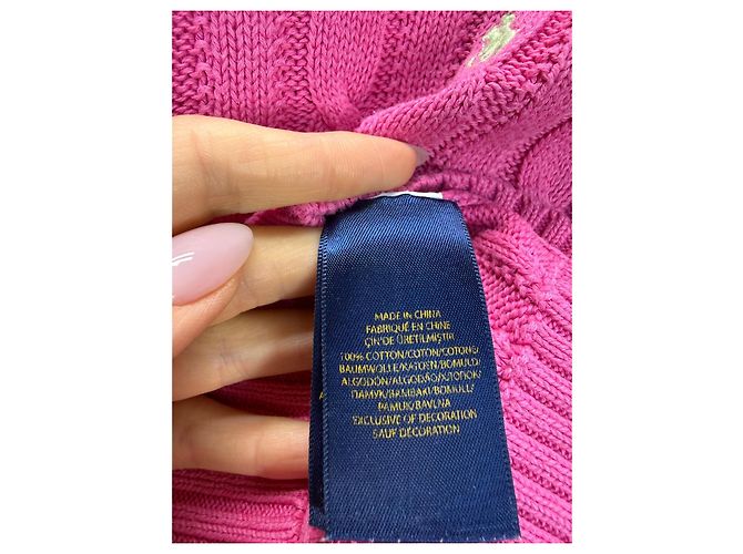 Polo Ralph Lauren Pull en Maille Torsadée Rose - vue 3