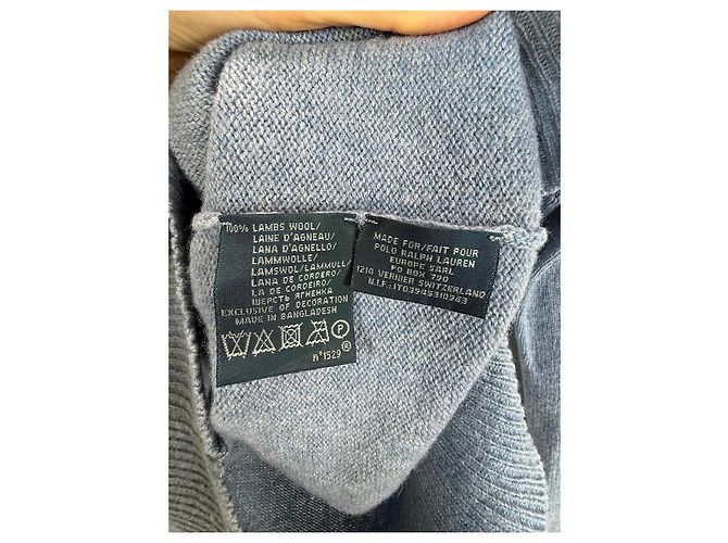 Polo Ralph Lauren V-Ausschnitt Pullover aus Lammwolle Grau - Ansicht 3