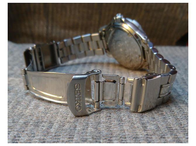 Seiko Scuba Air Diver's 7N35-6A50 Relógio de Quartzo Azul Hardware prateado - vista 10