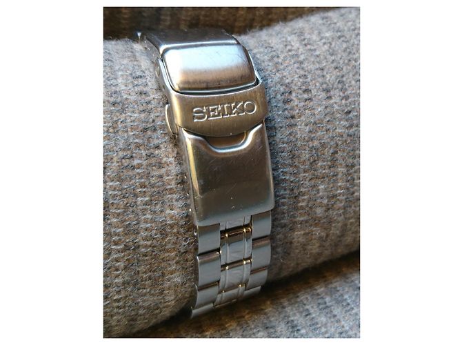 Seiko Scuba Air Diver's 7N35-6A50 Relógio de Quartzo Azul Hardware prateado - vista 12