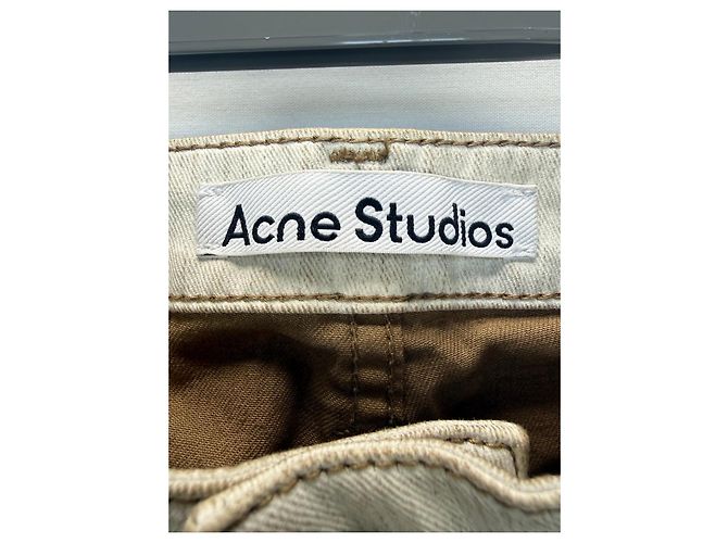 Acne Studios Jeans drapejado bege em algodão - vista 2