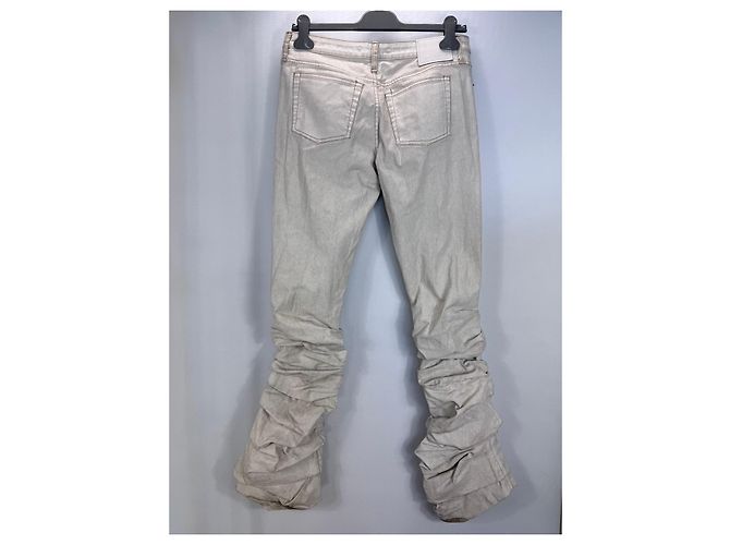 Acne Studios Jeans drapejado bege em algodão - vista 3