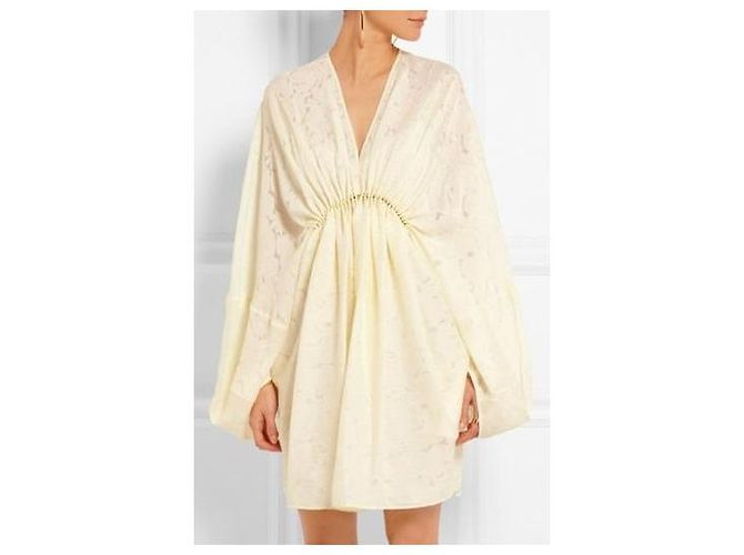 Stella Mc Cartney Stella McCartney Seidenmischung Kleid Creme Roh - Ansicht 6