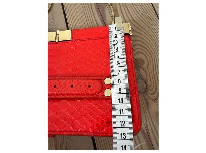 Proenza Schouler Schultertasche aus rotem Leder mit Python-Prägung - Ansicht 9