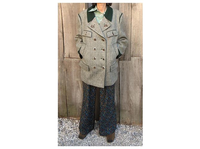 Autre Marque Chaqueta Steinbock de lana y cachemira Verde Gris - vista 2