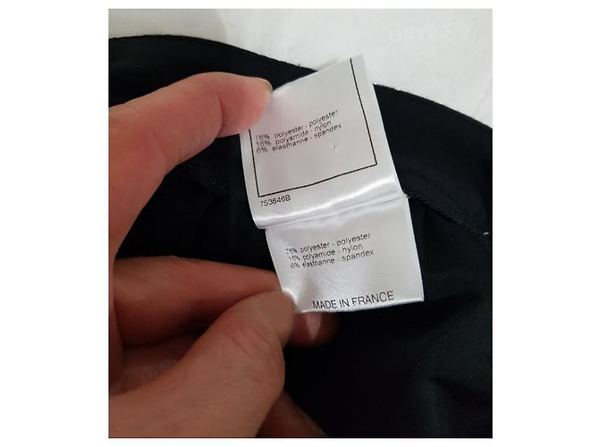 Falda Mini Chanel Patrón de Estrellas y Logo CC Negro Blanco Gris - vista 5