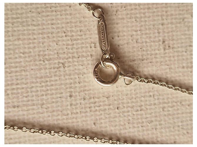 Tiffany & Co. Elsa Peretti Open Heart Halskette aus Jade und Silber Schwarz - Ansicht 5