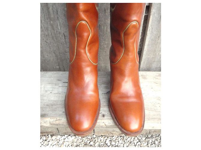 Botas Western de Cuero Pollini Castaño - vista 3