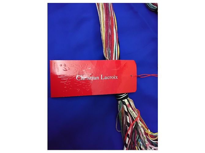 Christian Lacroix Haute Couture Mehrsträngiger Runway-Schärpengürtel Rot Grün - Ansicht 2