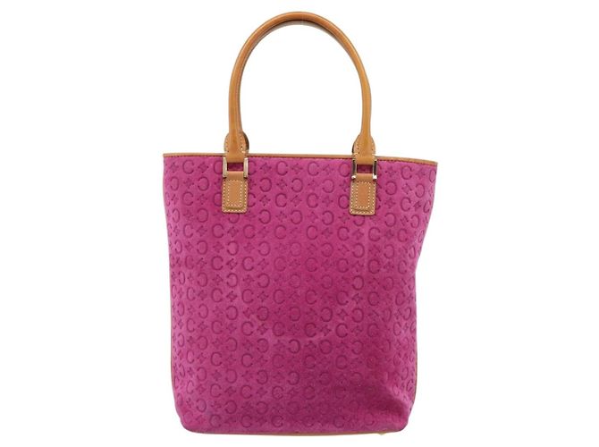 Céline CELINE C Macadam Canvas Tote Bag Wildleder Rosa Gold Authentisch 187769A Pink Golden - Ansicht 13