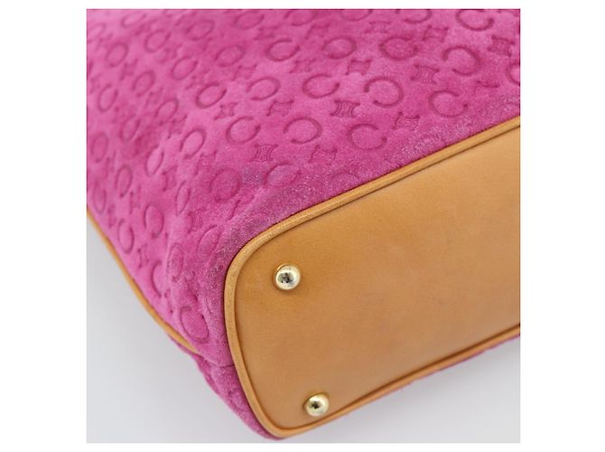 Céline CELINE C Macadam Canvas Tote Bag Wildleder Rosa Gold Authentisch 187769A Pink Golden - Ansicht 14