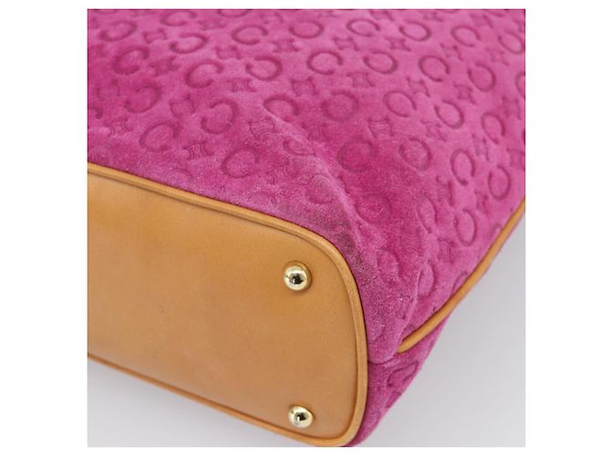 Céline CELINE C Macadam Canvas Tote Bag Wildleder Rosa Gold Authentisch 187769A Pink Golden - Ansicht 15