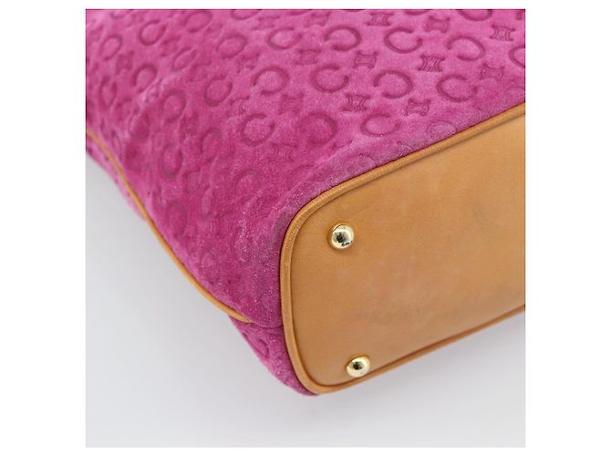 Céline CELINE C Macadam Canvas Tote Bag Wildleder Rosa Gold Authentisch 187769A Pink Golden - Ansicht 16