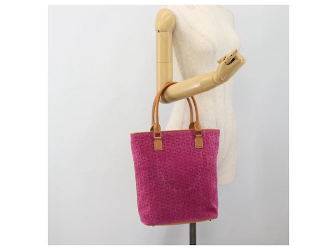 Céline CELINE C Macadam Canvas Tote Bag Wildleder Rosa Gold Authentisch 187769A Pink Golden - Ansicht 21