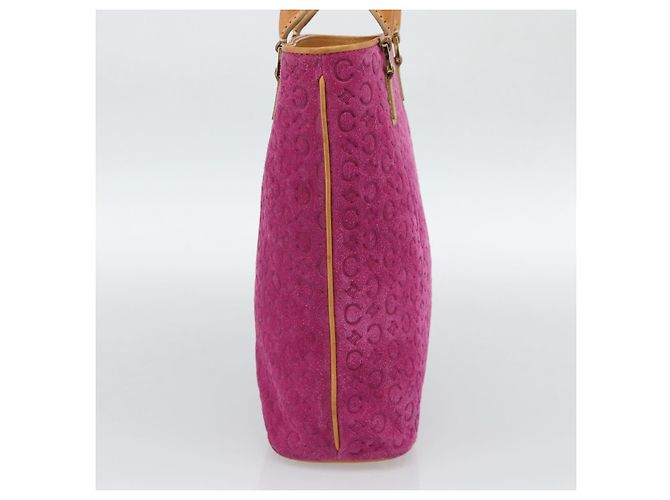 Céline CELINE C Macadam Canvas Tote Bag Wildleder Rosa Gold Authentisch 187769A Pink Golden - Ansicht 3