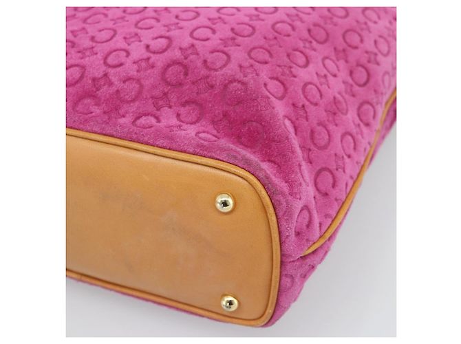 Céline CELINE C Macadam Canvas Tote Bag Wildleder Rosa Gold Authentisch 187769A Pink Golden - Ansicht 9