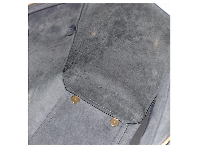 Céline CELINE Micro Belt Hand Bag Leather 2way Gray Gold Auth ka4768V Marrone D'oro - vista 22