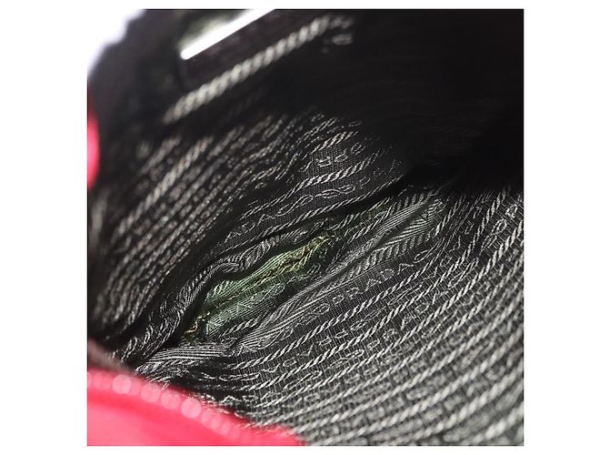 Bolsa PRADA Tweed Vermelho Prata Autêntica 185463A - vista 10