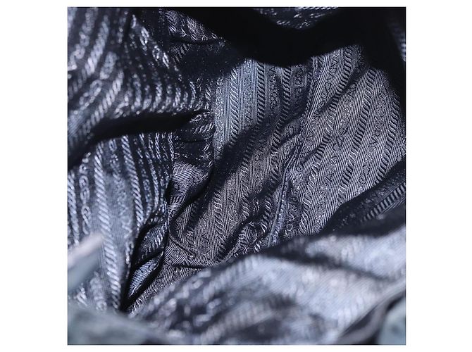 Zaino PRADA Nylon Nero Argento Auth 185957 - vista 10