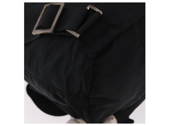Zaino PRADA Nylon Nero Argento Auth 185957 - vista 19