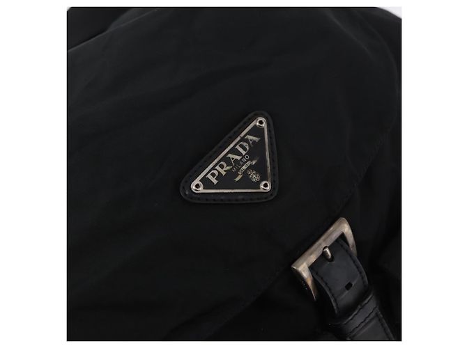 Zaino PRADA Nylon Nero Argento Auth 185957 - vista 21