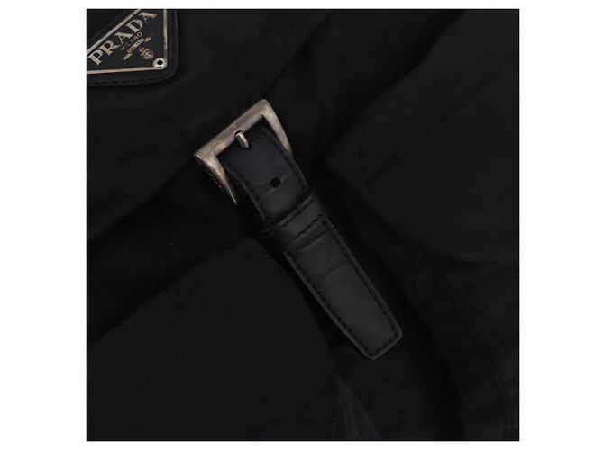 Zaino PRADA Nylon Nero Argento Auth 185957 - vista 22