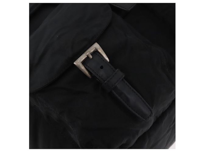 Zaino PRADA Nylon Nero Argento Auth 185957 - vista 23