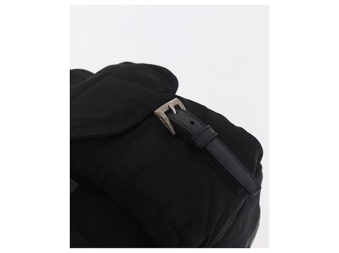 Zaino PRADA Nylon Nero Argento Auth 185957 - vista 24