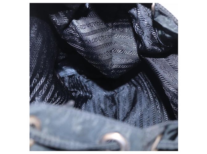 Zaino PRADA Nylon Nero Argento Auth 185957 - vista 27