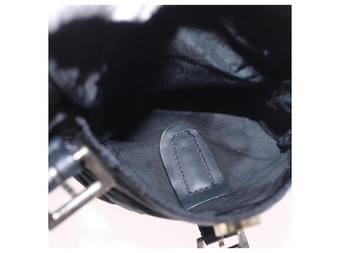 Zaino PRADA Nylon Nero Argento Auth 185957 - vista 29