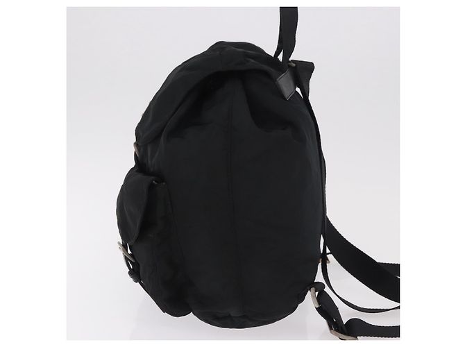 Zaino PRADA Nylon Nero Argento Auth 185957 - vista 3