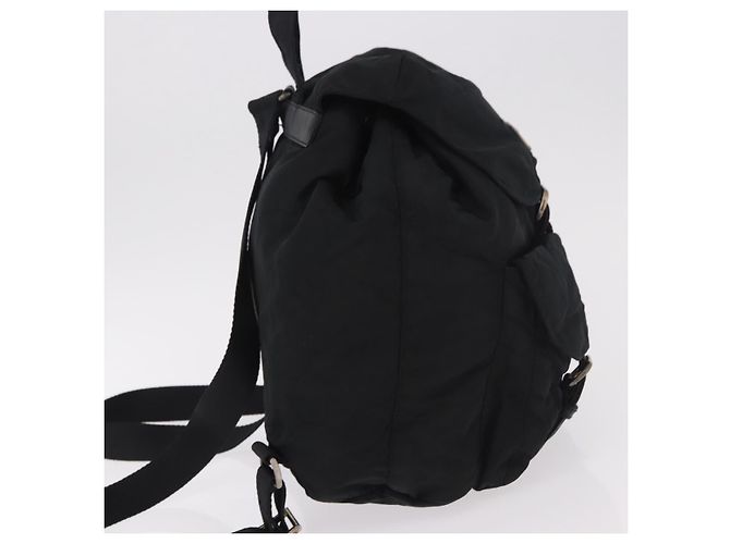 Zaino PRADA Nylon Nero Argento Auth 185957 - vista 4