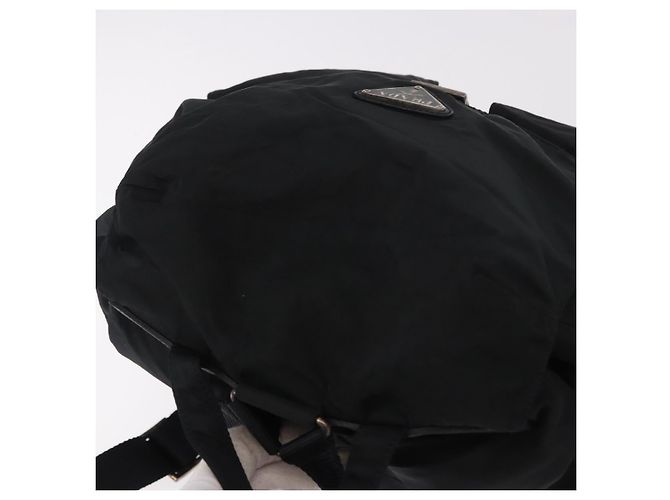 Zaino PRADA Nylon Nero Argento Auth 185957 - vista 6