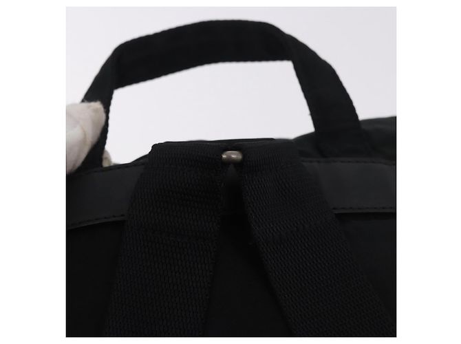 Zaino PRADA Nylon Nero Argento Auth 185957 - vista 8